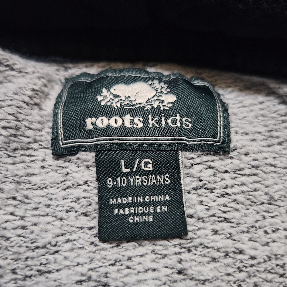 Roots Canada Charcoal Hoodie with Burgundy Maple Leaf - Picture 4 of 5
